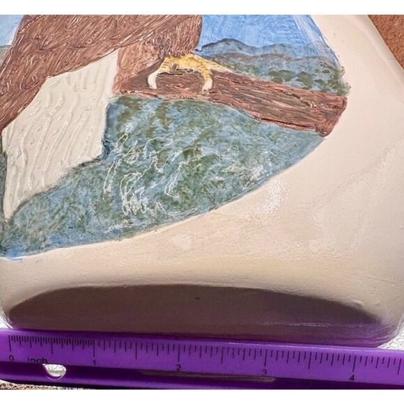 Vintage Native American Eagle Pottery Vase Water Jug 10.5" x 9.75" - Picture 12 of 12